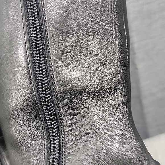 Givenchy Black Leather Stretch Runway Boot Block Heel Women\'s SZ 37 / 7 US READ